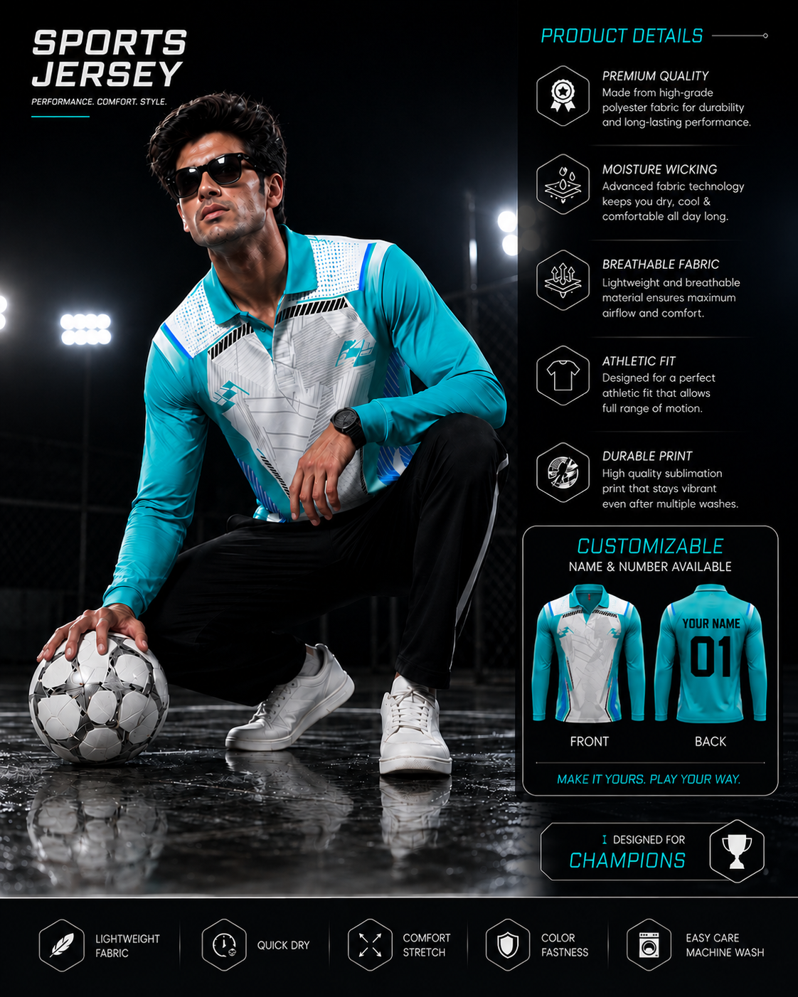 Champion Series Performance Jersey – Custom Name & Number