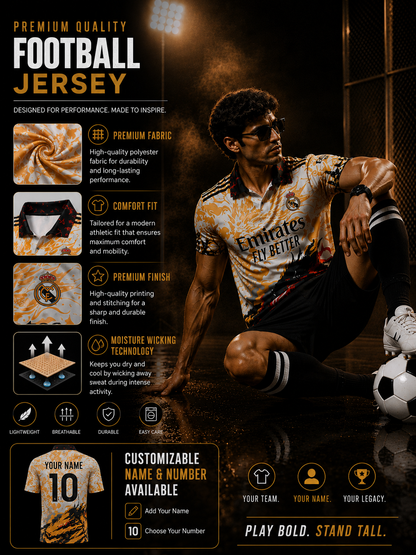 Real Madrid CF Special Limited Edition Jersey | Premium Custom Football Jersey for Men | Personalized Name & Number| Match Edition