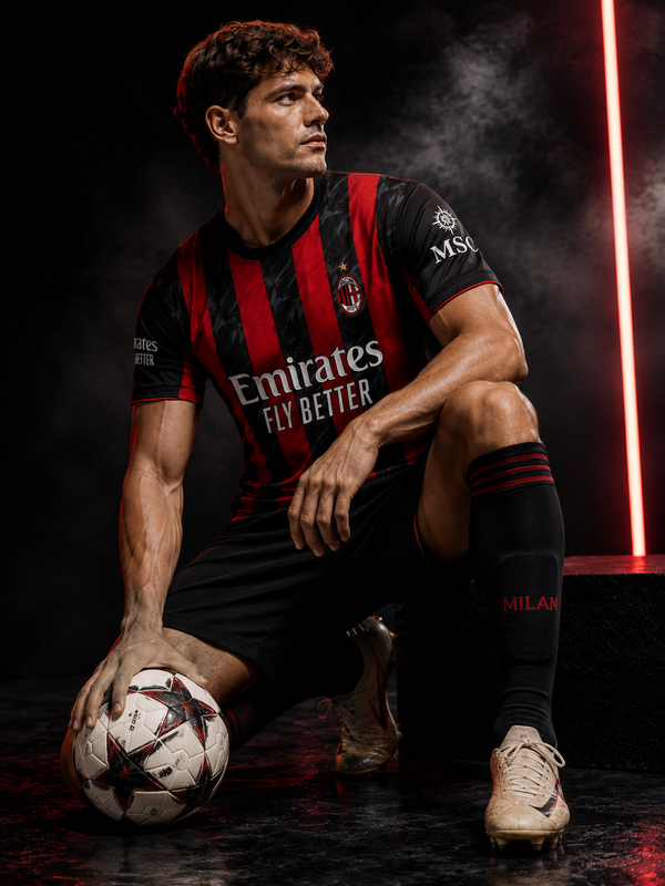 AC Milan (Associazione Calcio Milan) home jersey | Premium Custom Football Jersey for Men | Personalized Name & Number| Match Edition