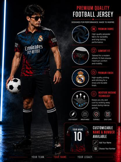 Real Madrid CF Special Limited Edition Jersey | Premium Custom Football Jersey for Men | Personalized Name & Number| Match Edition