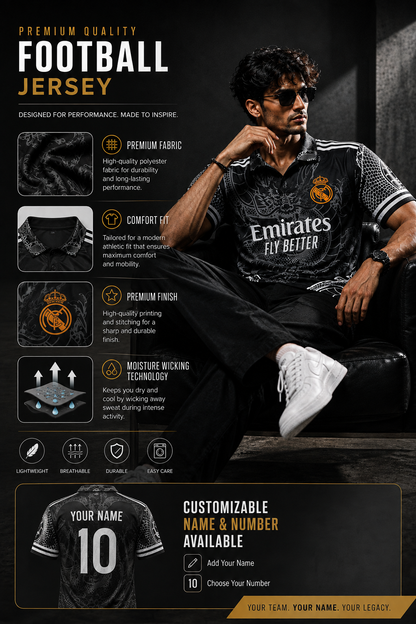 Real Madrid CF Special Limited Edition Jersey | Premium Custom Football Jersey for Men | Personalized Name & Number| Match Edition