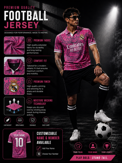 Real Madrid CF Special Limited Edition Jersey | Premium Custom Football Jersey for Men | Personalized Name & Number| Match Edition