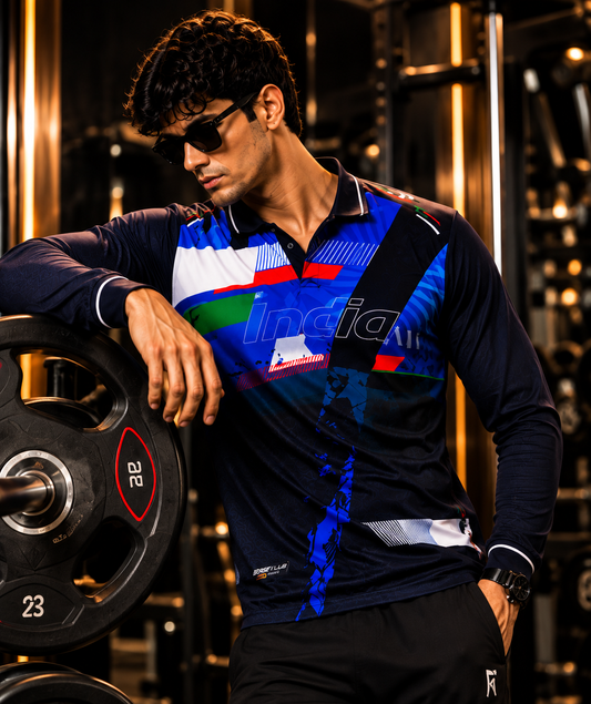 India Elite Performance Polo Jersey – Premium Custom Name & Number Edition