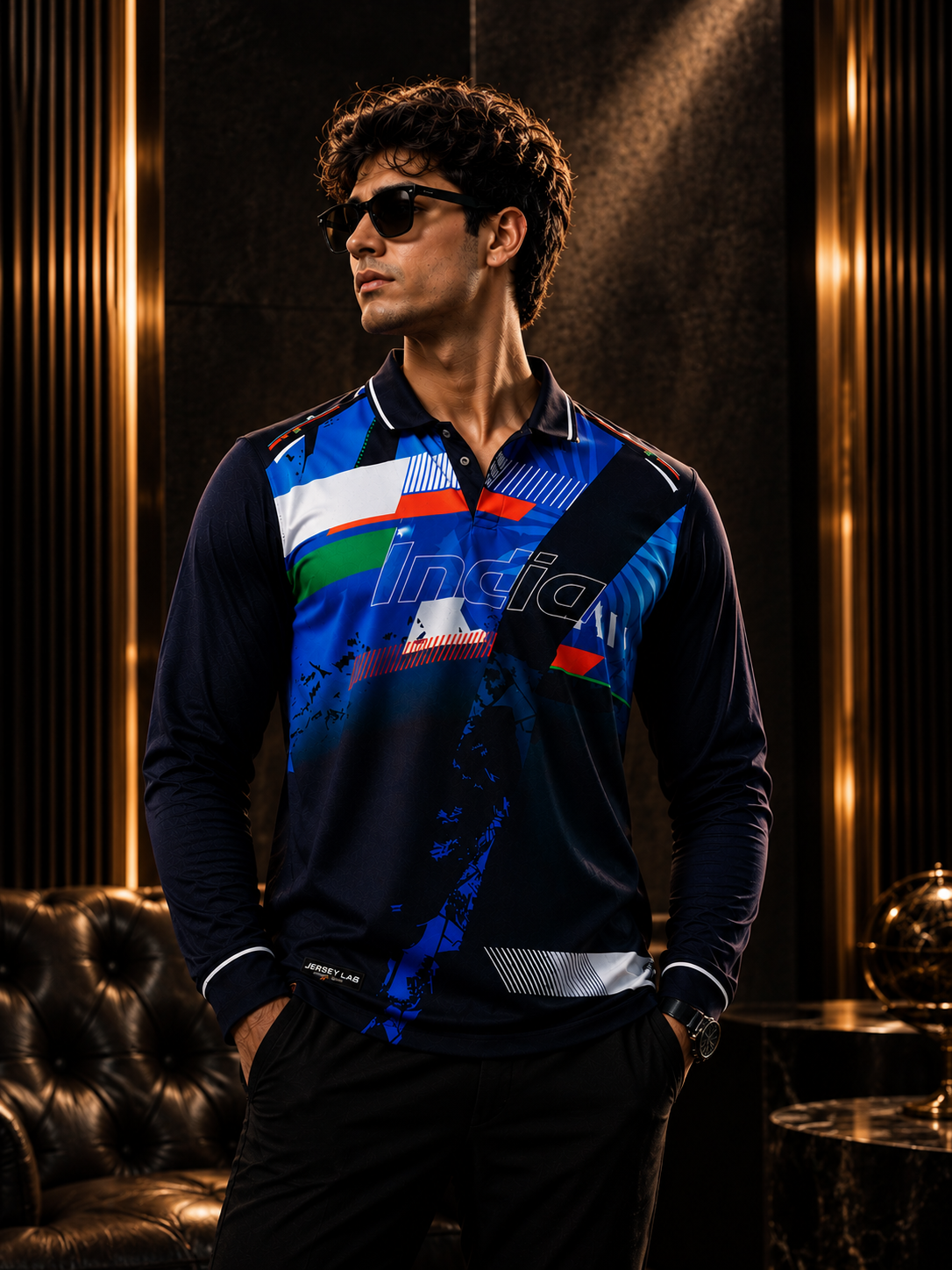 India Elite Performance Polo Jersey – Premium Custom Name & Number Edition
