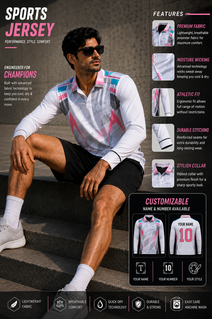 BlushStrike Elite Performance Sports Jersey – Premium Custom Name & Number